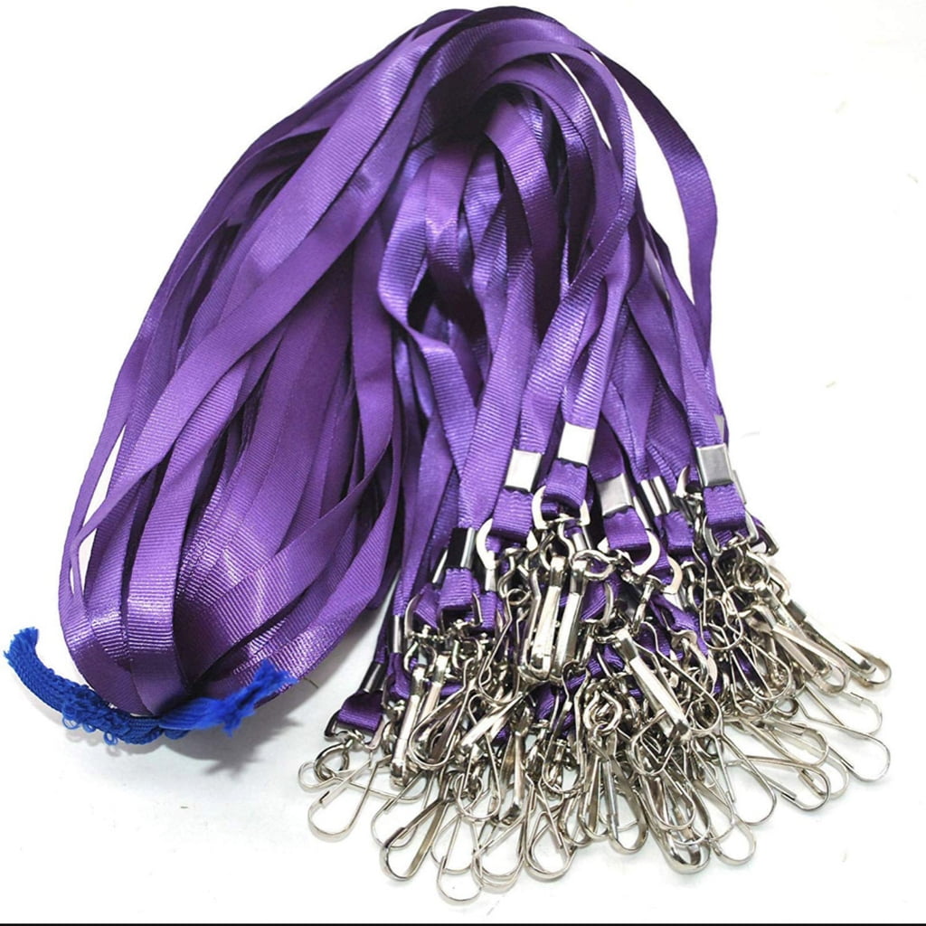 100 Pcs Multicolor Lanyards Flat Neck Lanyard with Clip Safety Lanyards for Teac