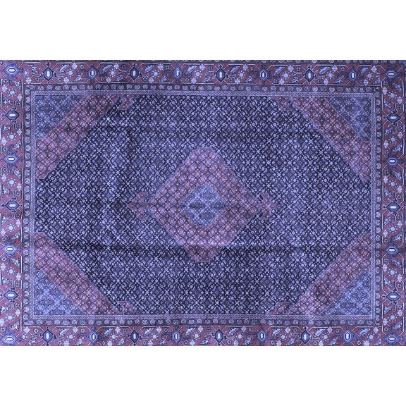 Ahgly Company Indoor Rectangle Persian Blue Traditional Area Rugs, 5' x 7'