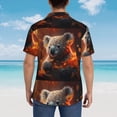 thumbnail image 4 of Fotbe Cute Maple Leaf Koala Camisa Hawaiana para Hombre Unisex – Camisa Casual de Verano con Botones de Manga Corta de Algodón y Lino,Medium, 4 of 7