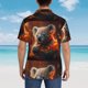 thumbnail image 4 of Balery Cute Maple Leaf Koala Camisas hawaianas de manga corta para hombre, camisas playeras de corte holgado, camisas de vacaciones con botones,Small, 4 of 7
