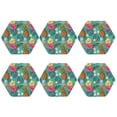 thumbnail image 2 of Pofeuu Pineapple Print Leather Coasters Set of 6, Round Cups Mugs Mat Pad for Home Kitchen Heat Resistant Drink Coasters,Hexagon, 2 of 7