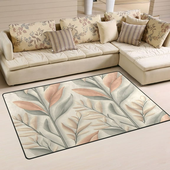 Sketched Grass Soft Polyester Area Rug 31''x20'', Non Slip, Memory Foam, Water Absorbent
