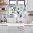 thumbnail image 2 of Spring Floral Checkered Kitchen Curtains Window Panels, Sage Green Purple Buffalo Plaid Insulated Window Treatment Curtain, Grommet Curtains for Bedroom/Living Room/Bathroom, 2 Piece 42"Wx45"L, 2 of 8