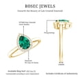 thumbnail image 5 of Rosec Jewels Lab Grown Emerald Teardrop Engagement Ring with Halo - Pear Shape Emerald Diamond Ring - AAAA Quality Certified, 10K Yellow Gold, US 7.50, 5 of 8