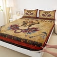 thumbnail image 3 of Homewish Western Bull Skull Twin Sheet Sets 3pcs for Boys Girls,Vintage Aesthetic Twin Fitted Sheet Microfiber,Chic Floral Flowers Breathable Flat Sheet,Luxury Bedroom Decor, 3 of 7