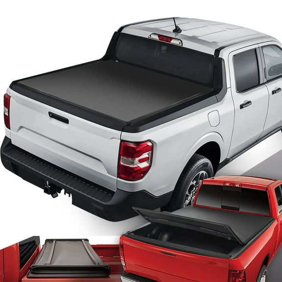 DNA Motoring Waterproof Vinyl Soft Top Tri-Fold Tonneau Cover for 2022-2023 Maverick 4.5' Bed