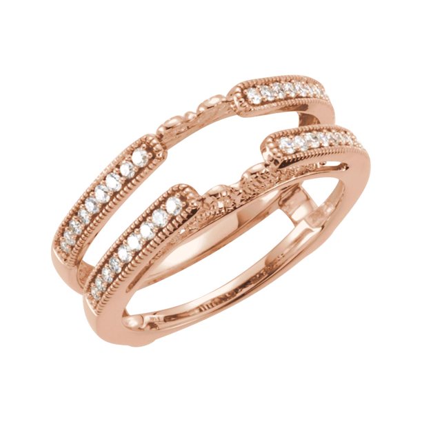 Jewelry 14k Rose Gold Size 7 Polished 0.25 Dwt Diamond Ring Guard Jewelry Gifts for Women