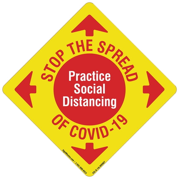 Coronavirus Stop The Spread Non-Slip Floor Graphic | Vinyl Decal | Protect Your Business, Work Place & Customers | Made in The USA