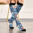 thumbnail image 5 of FORMRS Womens Knee High Socks Casual Long Thick Travel Daily Wear, 2 Pairs, Black Cats and Hearts, 5 of 6