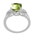 thumbnail image 5 of Mauli Jewels Rings for Women 2.42 Carat Oval Green Amethyst and Diamond Ring 4-Prong 10K White Gold, 5 of 6