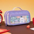 thumbnail image 3 of PEONAVET Stationery Storage Large Capacity Pencil Case Flip Cover Stationery Box Multifunctional Transparent Pencil Case, 3 of 6