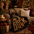 thumbnail image 3 of Rugged Cowboy Rides Bucking Bull Western, Festive Holiday Scene, Warm Flannel Blanket for Living Room and Reading Nook, Art Lovers Christmas Gift, Festive Home Decor, 3 of 9