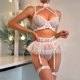 thumbnail image 3 of Gibobby Conjunto ropa interior mujer Lenceria Sexy, Pijama Sexy, Conjunto de Traje de mucama de lencería Sexy para Mujer(Blanco, M), 3 of 5