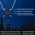 thumbnail image 2 of Gem Stone King 14K White Gold Blue Sapphire Pendant Necklace for Women | 4.95 Cttw | Gemstone September Birthstone | Round 10MM | With 18 inch Chain, 2 of 6