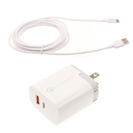 36W PD Home Charger Compatible With Motorola Moto G 5G (2022,2023,2024,2025,2026) - Fast Type-C 6ft Long Cable USB-C Power Cord QC3.0 Adapter