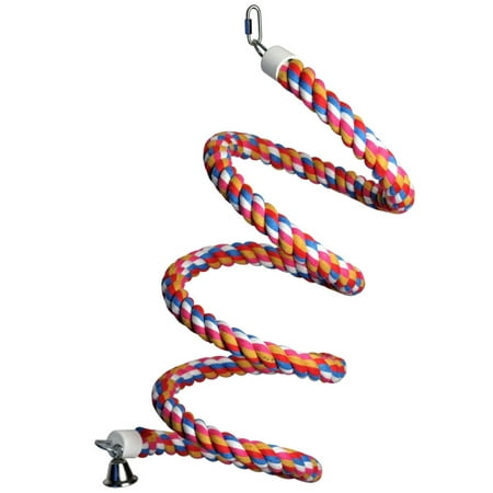 UPC: 0644472990096 | A E Cages Rainbow Cotton Rope Boing with Bell Bird Toy