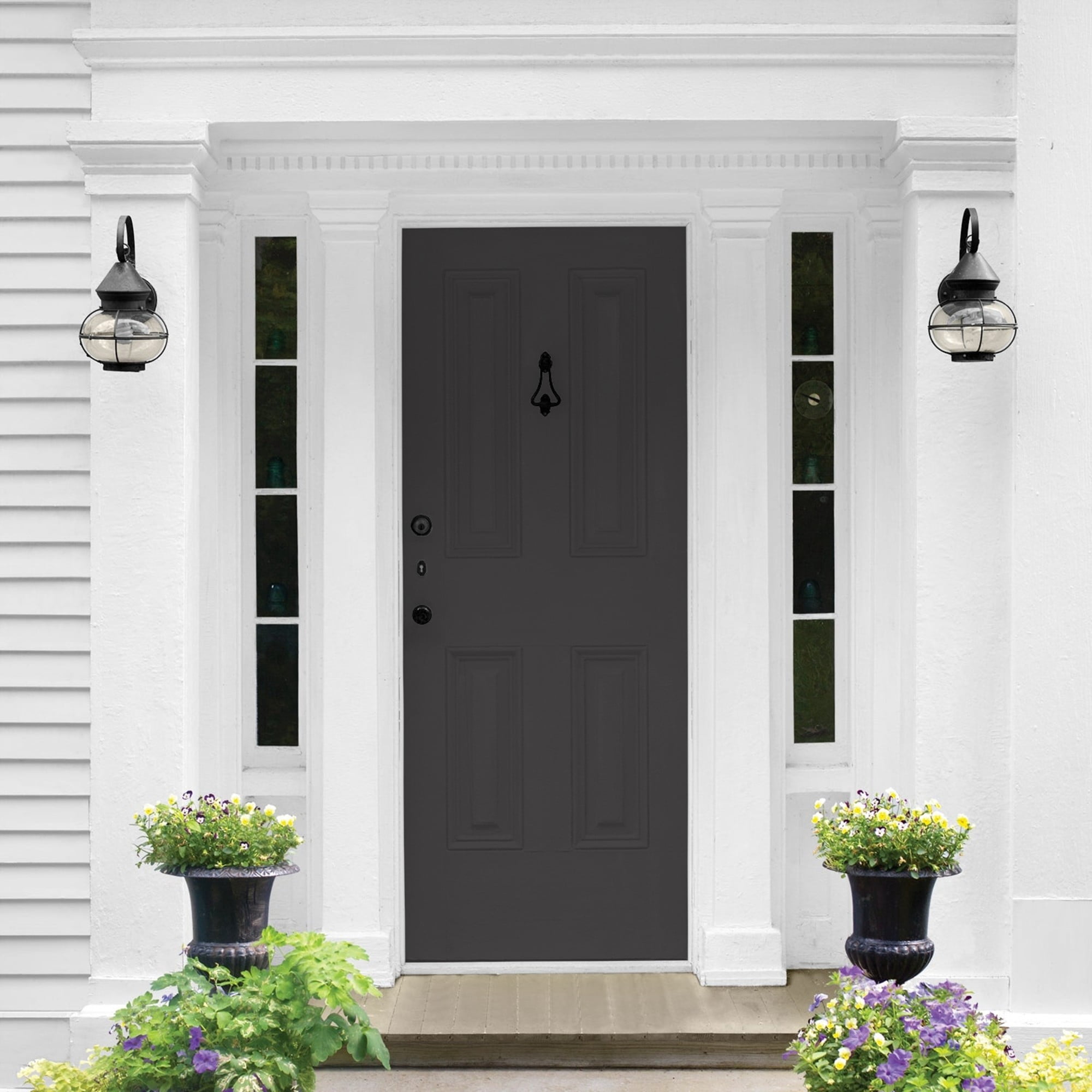 Glidden HEP Black Magic / Black Semi-Gloss Exterior Paint with Primer, 1 Gallon