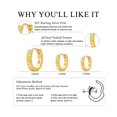 thumbnail image 4 of YEUOYEA 3 Pairs Small Huggie Hoop Earrings Set for Women, Hypoallergenic 14K Gold Plated S925 Sterling Silver Post, Jewelry Gift, 4 of 6