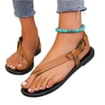 thumbnail image 2 of Going Out Shoes for Women, Wide Width Sandals for Women, Sandals Wide Feet, Womens Sandals Wide Width, Women's Flat Sandals, Leather Backstrap Sandal - Womens Sandals, Brown 9, 2 of 5