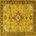 thumbnail image 1 of Ahgly Company Indoor Square Medallion Yellow Traditional Area Rugs, 8' Square, 1 of 4