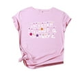 thumbnail image 2 of Hauts d'Été Grande Taille pour Femmes Manches Courtes T-Shirt Imprimé Lettre Alphabet Fruit Décontracté Manches Courtes Col en V T-Shirt Femmes en Liquidation, 2 of 4
