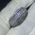 thumbnail image 4 of 3 Ct Round Cut White Moissanite Men's Full Eternity Anniversary Ring 925 Sterling Silver, 4 of 4