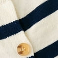 thumbnail image 6 of WhouRiu Toddler Girl Knit Sweater Long Sleeve Striped Button Cardigan Child Cozy Lightweight Fall Sweaters Beige,Sized 4-5, 6 of 8