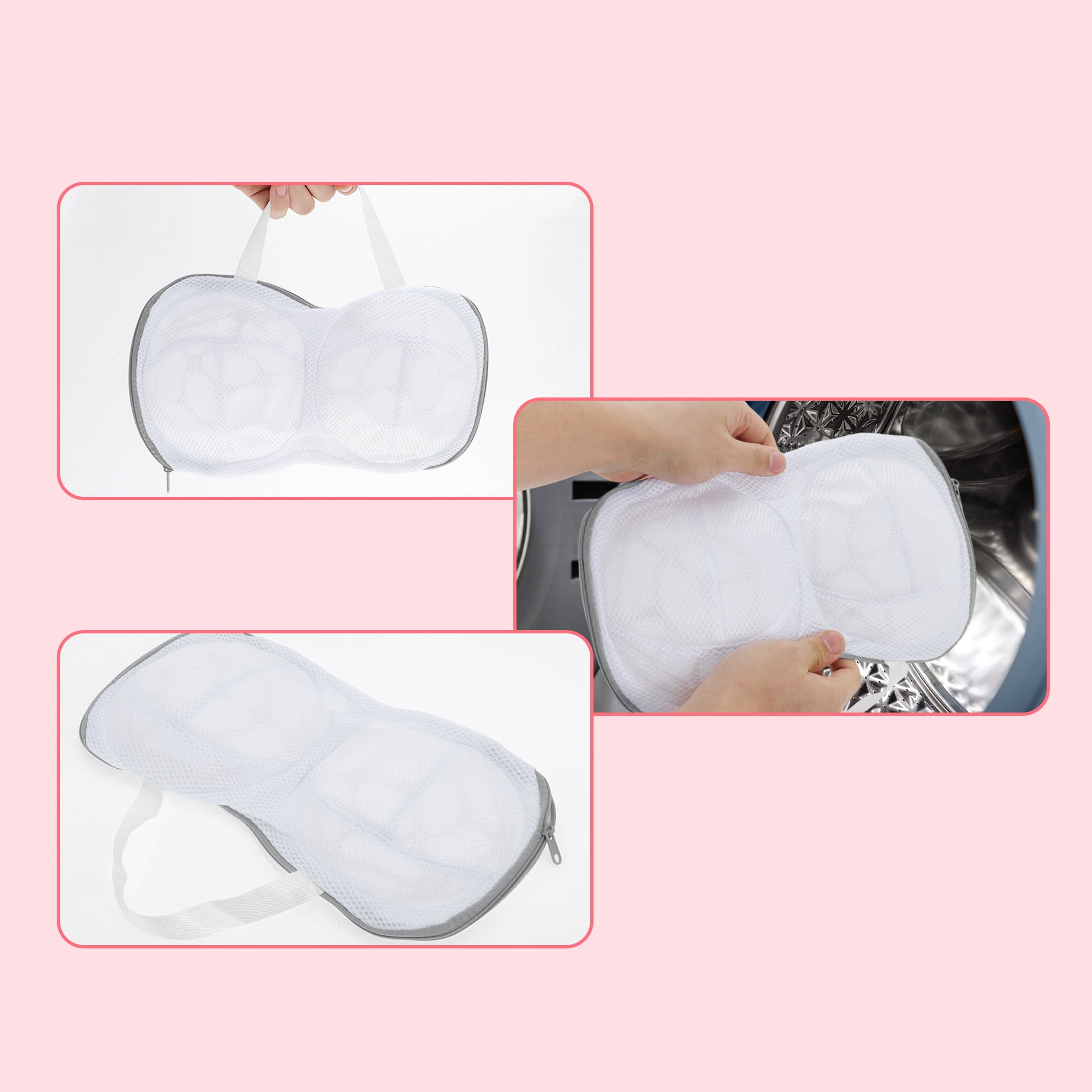 Unique Bargains Mesh Laundry Bags for Delicates with Zipper Closure Grey