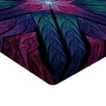 thumbnail image 2 of Ambesonne Fractal Fitted Sheet, Psychedelic Vivid Art, Full Size, Plum Indigo, 2 of 3