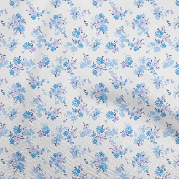 oneOone Polyester Spandex Blue Fabric Floral Sewing Fabric By The Yard Printed Diy Clothing Sewing Supplies 56 Inch Wide-36