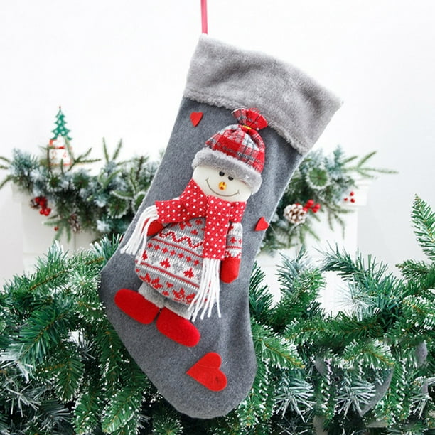 Juego De Calcetines Navideños Decoraciones Festivas Con Papá Noel, Muñeco De Nieve, Renos Y Bolsas De Caramelos Perfectos Para Las Fiestas Y