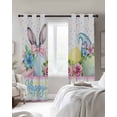 thumbnail image 4 of Easter Blackout Curtains for Bedroom Living Room Darkening Curtains 54 Inch Long Spring Colorful Bunny Eggs Flowers Polka Dot Plaid Short Curtain for Small Window Treatment Grommet Drapes 42"x54"x2, 4 of 9