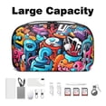 thumbnail image 3 of Graffiti Travel Case Storage Box Charger Case Organizer Cord Storage Organizer Box - Oxford Fabric Waterproof Electronic Digital Accessories Organizer Case, 5.9x9.44x3.14 in, 3 of 6