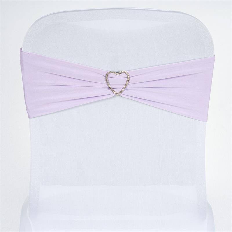 Spandex Stretch Chair Ribbon Bow Band Wedding Party Slider Sash+Buckle Purple US 