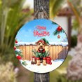 thumbnail image 4 of Merry Christmas Woofmas Xmas Noel Airedale Terrier Elf Candy Cane Snow Round Wood Sign Dale Waterside Dog Lover Hanging Wall Home Decor - 13017, 4 of 5