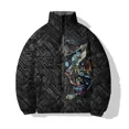 thumbnail image 5 of Chaqueta holgada de algodón de invierno para hombre, abrigo para hombre, estampado abstracto de monstruo tuerto, ropa para hombre, chaquetas, abrigos, 5 of 5