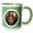 Green/White, variant on 3drose, Dwynwen the Patron Saint of Lovers Cut Out Green Background, 11oz Two-tone Green Mug