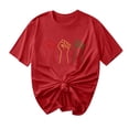 thumbnail image 1 of Camiseta de Cuello Redondo Impresa Nueva Moda Casual de Manga Corta de las Mujeres, Mezcla Ligera de Poliéster para la Primavera, 1 of 6