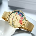 thumbnail image 3 of Curren Women Quartz Watches Elegant Charming Wristwatch For Ladies Stianless Steel Mesh Band Flower Clock Female - Quartz Wristwatches, 3 of 6