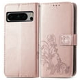 thumbnail image 6 of for Google Pixel 8 Pro Wallet Case, [Flower Embossed] Premium PU Leather Flip Protective Case Cover with Card Holder and Stand with Wrist Strap for Google Pixel 8 Pro, Rosegold, 6 of 7