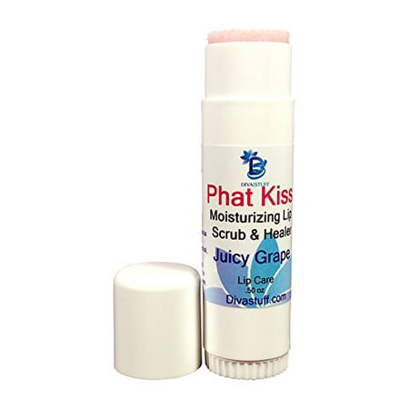 Phat Kiss Juicy Grape Flavor Stick Style Lip Scrub, Nourishing, Exfoliating, Healing and Amazing, By Diva (Best Way To Exfoliate Lips)