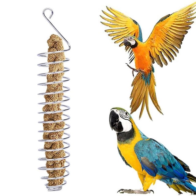 Comederos colgantes Yinane de acero inoxidable para pájaros juguete Alimentador de loro