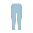 thumbnail image 5 of CENGNIAN Women's Plus Elastic Capri Pants,Lightweight Pull On Sweatpants For Women,Ladies Breathbale High Waisted Joggers with Pockets,Sky Blue,Size S, 5 of 6