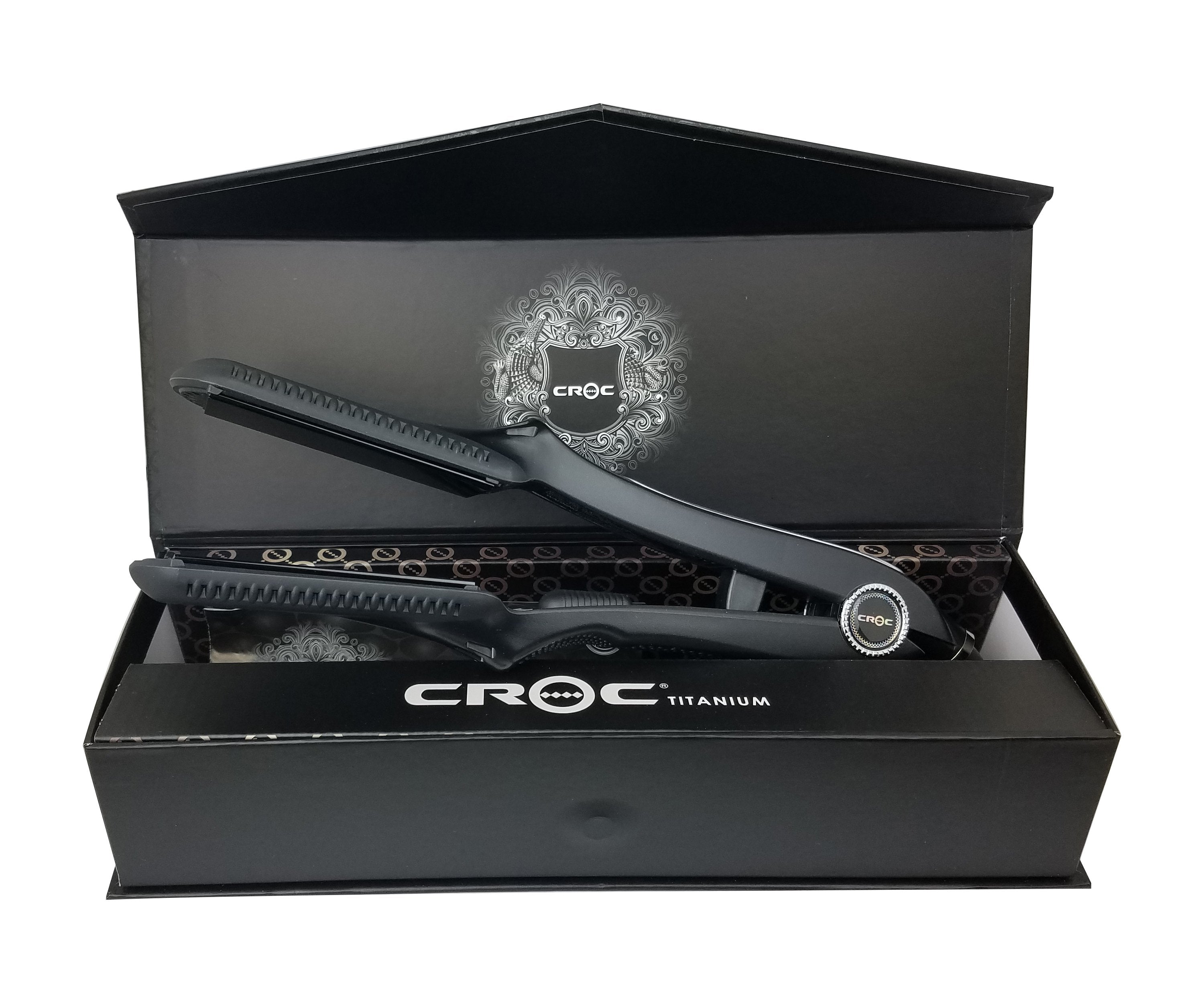 Croc, Classic Black Titanium Flat Iron 1.5 - Best for Salon and Home Use 
