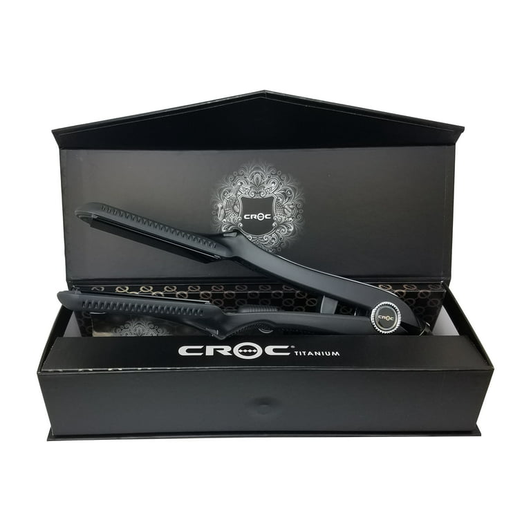 Croc, Classic Black Titanium Flat Iron 1.5 - Best for Salon and Home Use 
