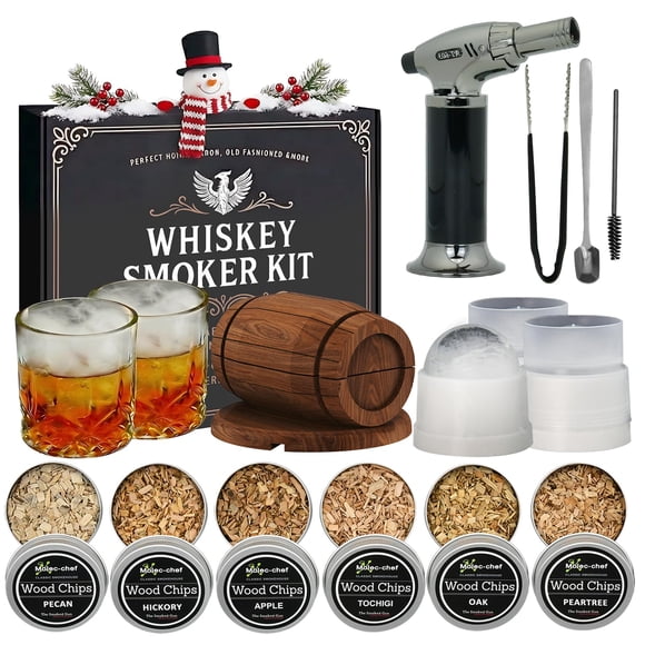 Kit ahumador para whisky OYIMNB, soplete para cócteles bourbon, 6 sabores