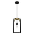 thumbnail image 2 of Hunter - Dukestown 1-light Natural Black Iron, Small Pendant Light, Dimmable, Formal Style, Lantern Shaped, for Bedrooms, Dining, Living Rooms - 19737, 2 of 7