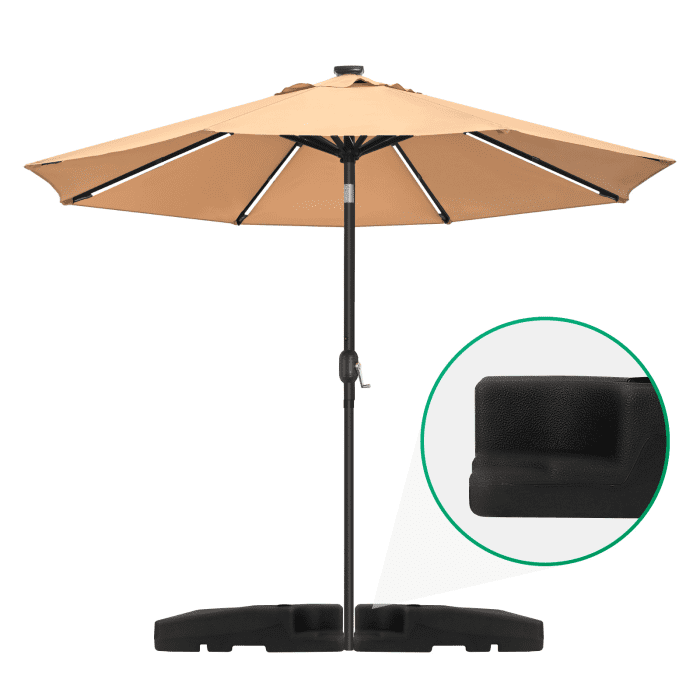 Patio Umbrella Base Stand, Water-Sand Mix Fill, 356 lbs Filled Weight, Umbrella Base Stand, Backyard, Lawn, Porch