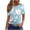 Light Blue-Floral, variant on Summer T-shirts for Women with Prints Trendy Casual Short Sleeve Tunic Tops Loose Fit Base Tee Shirts (XL, Sky Blue)