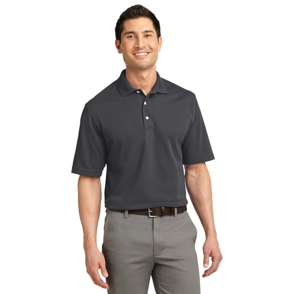 Port Authority Adult Male Men Plain Short Sleeves Polo Charcoal Large Tall